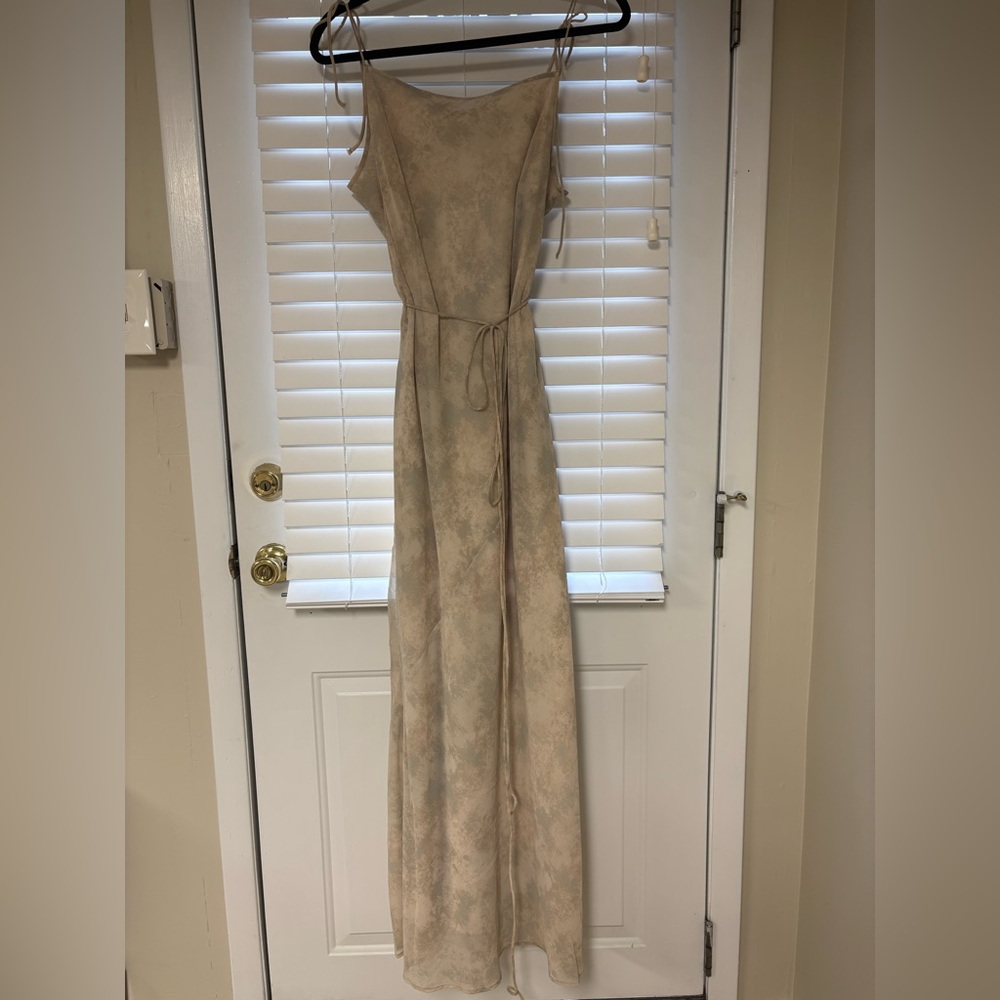 H&M Cream Maxi Dress with Tie Waist